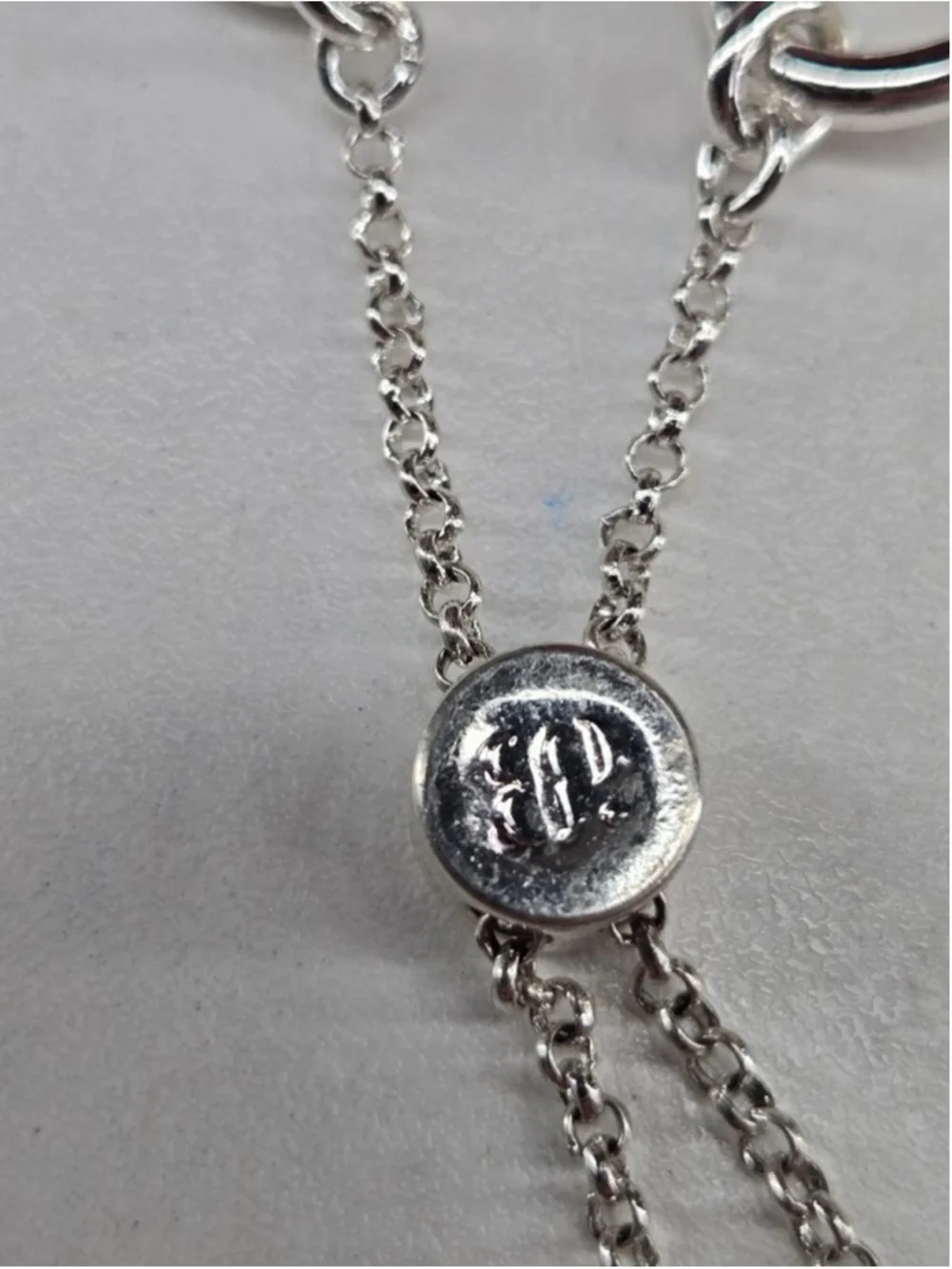 Bomb Party Bracelet Mariner Link CZ Crystal Accent Adjustable Silvertone Chain
